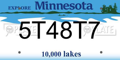 5T48T7 Minnesota License Plate