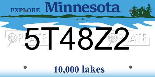 5T48Z2 Minnesota License Plate