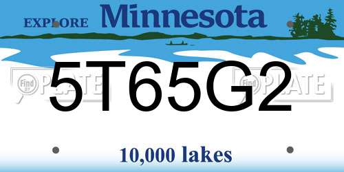 5T65G2 Minnesota License Plate