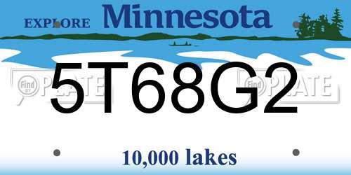 5T68G2 Minnesota License Plate