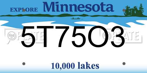 5T75O3 Minnesota License Plate