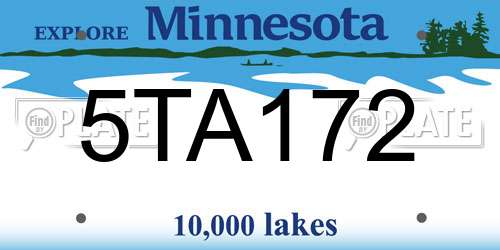5TA172 Minnesota License Plate