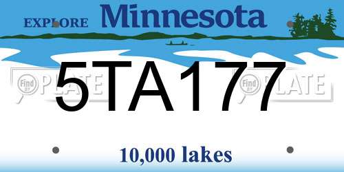 5TA177 Minnesota License Plate