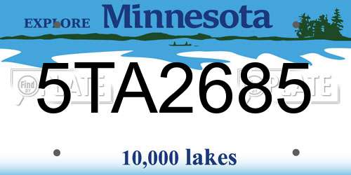 5TA2685 Minnesota License Plate