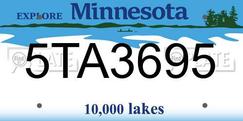 5TA3695 Minnesota License Plate