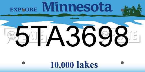 5TA3698 Minnesota License Plate