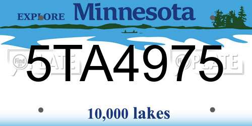 5TA4975 Minnesota License Plate