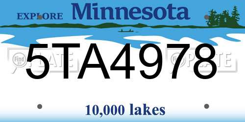 5TA4978 Minnesota License Plate