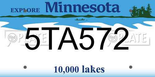 5TA572 Minnesota License Plate