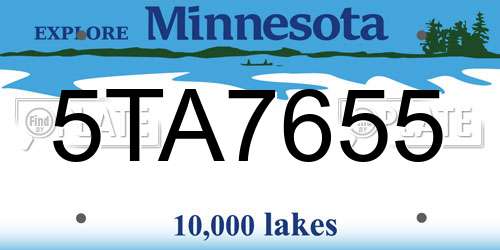 5TA7655 Minnesota License Plate