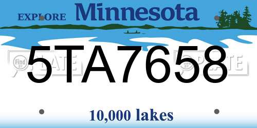 5TA7658 Minnesota License Plate