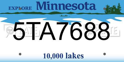 5TA7688 Minnesota License Plate