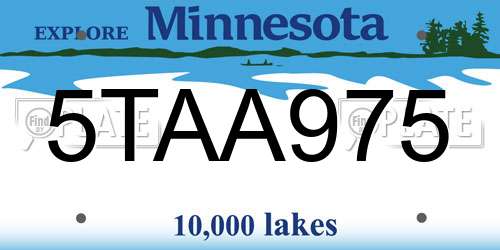 5TAA975 Minnesota License Plate