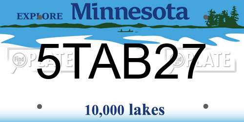 5TAB27 Minnesota License Plate