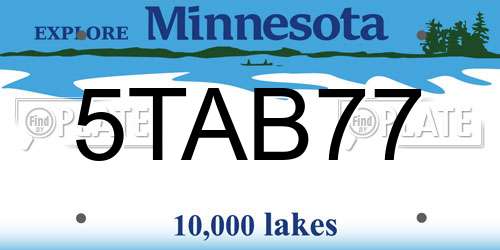 5TAB77 Minnesota License Plate