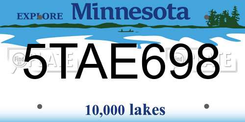 5TAE698 Minnesota License Plate