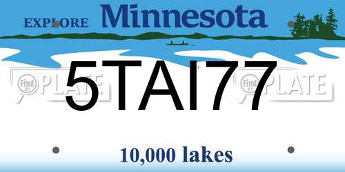 5TAI77 Minnesota License Plate