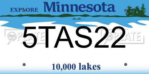 5TAS22 Minnesota License Plate