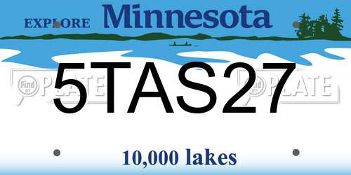 5TAS27 Minnesota License Plate