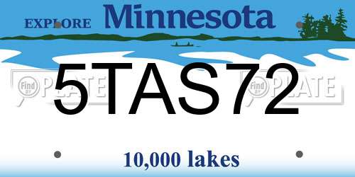 5TAS72 Minnesota License Plate