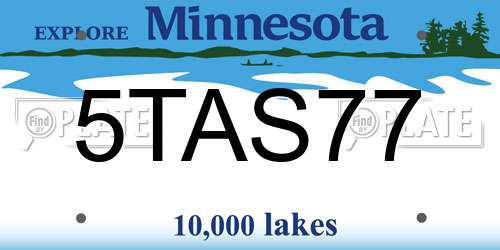 5TAS77 Minnesota License Plate