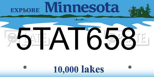 5TAT658 Minnesota License Plate