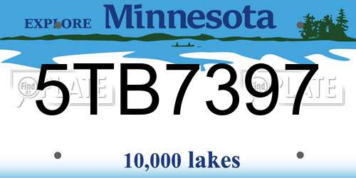 5TB7397 Minnesota License Plate