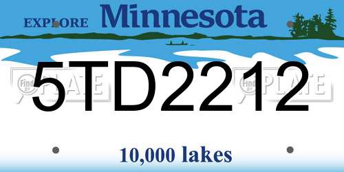 5TD2212 Minnesota License Plate