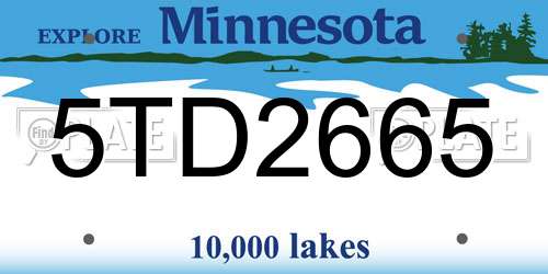 5TD2665 Minnesota License Plate