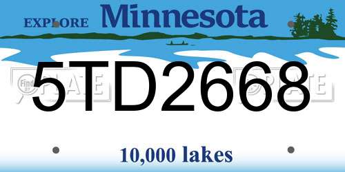 5TD2668 Minnesota License Plate