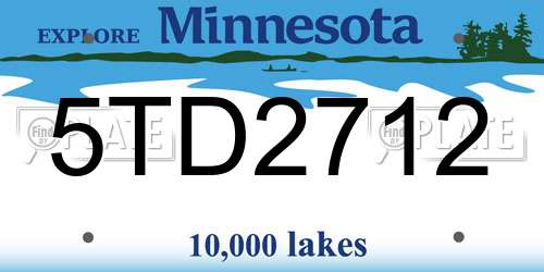5TD2712 Minnesota License Plate