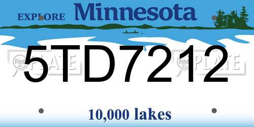 5TD7212 Minnesota License Plate