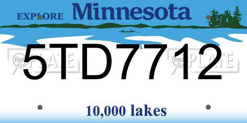 5TD7712 Minnesota License Plate
