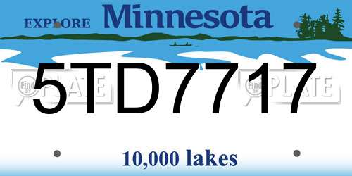 5TD7717 Minnesota License Plate