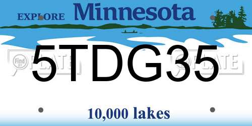 5TDG35 Minnesota License Plate