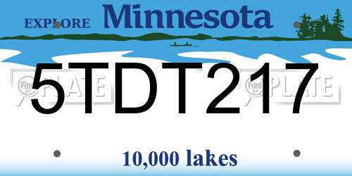 5TDT217 Minnesota License Plate