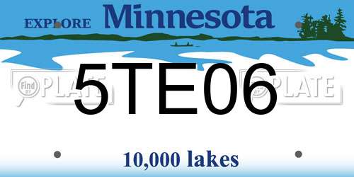 5TE06 Minnesota License Plate