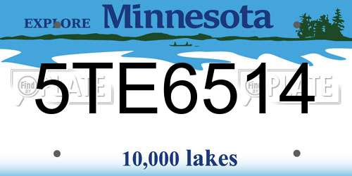 5TE6514 Minnesota License Plate
