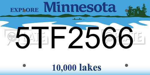 5TF2566 Minnesota License Plate