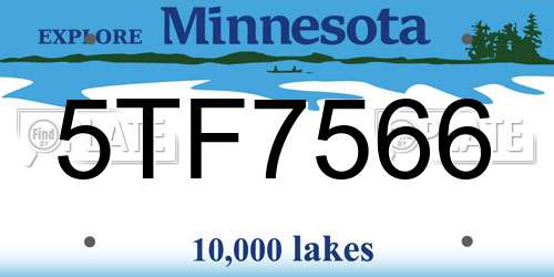 5TF7566 Minnesota License Plate
