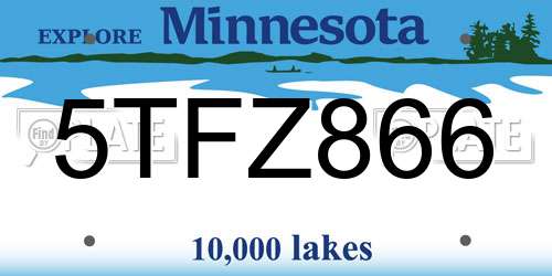 5TFZ866 Minnesota License Plate