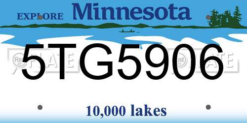 5TG5906 Minnesota License Plate