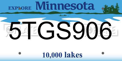 5TGS906 Minnesota License Plate