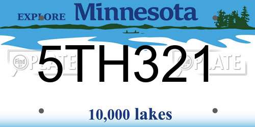 5TH321 Minnesota License Plate