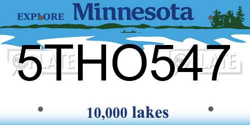 5THO547 Minnesota License Plate
