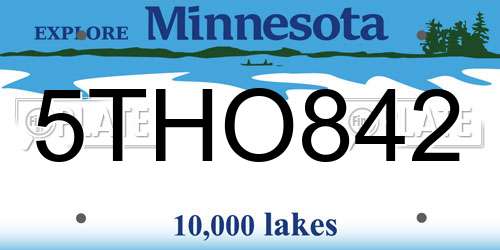 5THO842 Minnesota License Plate