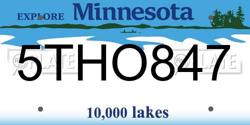 5THO847 Minnesota License Plate