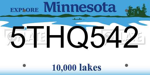 5THQ542 Minnesota License Plate