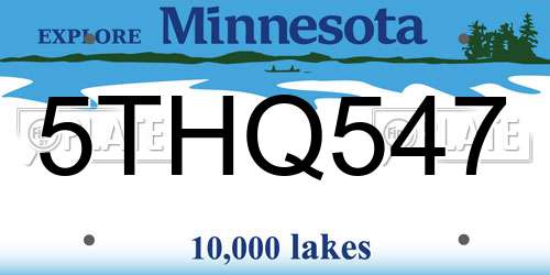 5THQ547 Minnesota License Plate