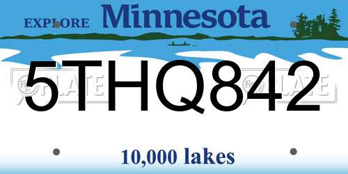 5THQ842 Minnesota License Plate
